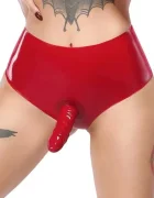 LATE X Bikini cu Dildo Latex Rosu M