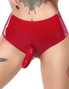 LATE X Bikini cu Dildo Latex Rosu S