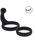 LEVELZ Inel Dublu de Penis cu Stimulator Anal Silicon Negru 13.7 cm