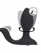 LEVELZ Stimulator Anal cu Rotatii 9 Moduri Vibratii Silicon USB Magnetic Negru 10.7 cm