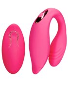 Loveline Vibrator Cuplu Couple Toy Remote Control 10 Moduri Vibratii Silicon USB Roz