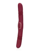 Loveline Vibrator Dublu Thrusting&Vibrating 30 Moduri Vibratii Silicon USB Rosu 33 cm
