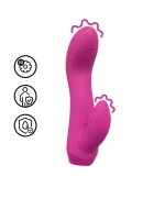 Loveline Vibrator Mini Curved Rabbit 10 Moduri Vibratii Silicon USB Roz 13.5 cm