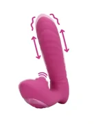 Loveline Vibrator Thrusting&Tapping 10 Moduri Stimulatoare Silicon USB Roz 15.6 cm