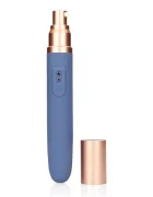 Loveline Vibrator Travel cu Compartiment pentru Lubrifiant 10 Moduri Vibratii Silicon USB Albastru 18.6 cm