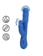 Loveline Vibrator Wiggle Rabbit 13 Moduri Stimulatoare Silicon USB Albastru 24.4 cm