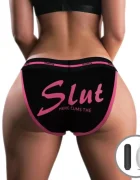 LoveToy Bikini M/L Imprimati SLUT cu Glont Vibrator Remote Control 10 Moduri Vibratii USB