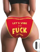 LoveToy Bikini XL-XXL Imprimati LET'S VIBE and FUCK HARD cu Glont Vibrator Remote Control 10 Moduri Vibratii USB