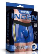 LoveToy Boxeri Chic Strap-On Ingen Unisex Wetlook Albastru XS/S