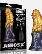 LoveToy Dildo Aerosx Gonflabil Silicon Dubla Densitate Galben/Albastru 19 cm