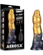 LoveToy Dildo Aerosx Gonflabil Silicon Dubla Densitate Galben/Albastru 25.4 cm
