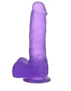 LoveToy Dildo Medium Jelly Studs mov 17 cm