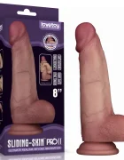 LoveToy Dildo Realist Sliding-Skin PRO II Silicon Dubla Densitate Natural 20 cm