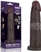 LoveToy Dildo Realist Sliding-Skin PRO II Silicon Dubla Densitate Negru 22.7 cm