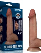 LoveToy Dildo Realist Sliding-Skin PRO Silicon Dubla Densitate Natural 19.2 cm