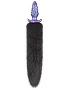 LoveToy Dop Anal Mystitail cu Coada Detasabila Silicon Moale Albastru 12 cm