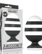 LoveToy Dop Anal X-Missioner Silicon Negru/Alb 14 cm