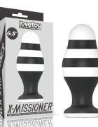 LoveToy Dop Anal X-Missioner Silicon Negru/Alb 17 cm