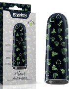 LoveToy Glont Vibrator Glow in the Dark Heart Massager 10 Moduri Vibratii Puternice ABS USB 8.5 cm