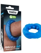 LoveToy Inel de Penis Pinnacle Ridge Bump Stretcher Silicon Albastru