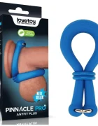 LoveToy Inel Dublu de Penis Pinnacle Pro Anyfit Plus Silicon Albastru