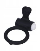LoveToy Inel erectie Power Clit negru cu vibratii