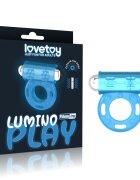 LoveToy Inel Penis cu Vibratii Lumino Play TPE Albastru