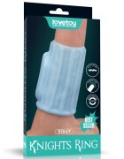 LoveToy Manson Penis Knights Ring Ridge cu Vibratii Albastru