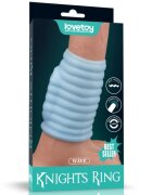LoveToy Manson Penis Knights Ring Wave cu Vibratii Albastru