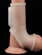 LoveToy Manson Penis si Testicule Knights Ring Silk cu Vibratii