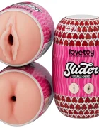 LoveToy Masturbator Slider Double-Ended Anus si Vagin TPE Natural