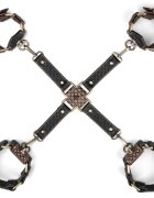 LoveToy Set Constrangere 3 Piese Rebellion Reign Hogtie Negru/Maro