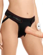 LoveToy Set Easy Strap-On cu Vibrator Detasabil 10 Moduri Vibratii TPE Natural 19 cm