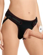 LoveToy Set Easy Strap-On cu Vibrator Detasabil 10 Moduri Vibratii TPE Natural 20 cm