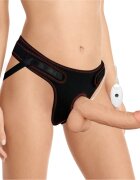 LoveToy Set Easy Strap-On cu Vibrator Detasabil 10 Moduri Vibratii TPE Natural 21.5 cm