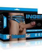 LoveToy Set Strap-on INGEN Unisex Silicon L/Xl/2XL Natural 23.6 cm
