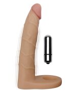 LoveToy Strap On Inel cu Vibratii The Ultra Soft Double Natural 18 cm