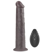 LoveToy Vibrator Realist Nature Cock Remote Control Silicon Dubla Densitate 10 Moduri Vibratii si Rotatii Maro 26 cm