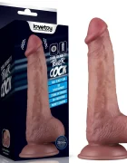 LoveToy Vibrator Realist Power Cock 10 Moduri Vibratii PVC Dubla Densitate USB Magnetic Natural 21.6 cm