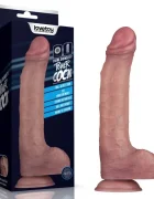LoveToy Vibrator Realist Power Cock 10 Moduri Vibratii PVC Dubla Densitate USB Magnetic Natural 27.6 cm