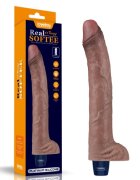 LoveToy Vibrator Realist Real Softee 10 Moduri Vibratii Silicon Platinat USB Maro 28 cm