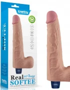 LoveToy Vibrator Realist REAL SOFTEE 10 Moduri Vibratii TPE Natural 25.3 cm