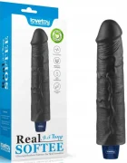 LoveToy Vibrator Realist REAL SOFTEE 10 Moduri Vibratii TPE Negru 23.7 cm