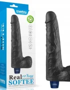 LoveToy Vibrator Realist REAL SOFTEE 10 Moduri Vibratii TPE Negru 25.3 cm