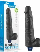 LoveToy Vibrator Realist REAL SOFTEE 10 Moduri Vibratii TPE Negru 27.2 cm
