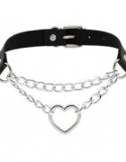Mokko Toys Choker Heart Chain Negru