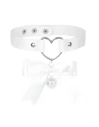 Mokko Toys Choker Heart cu Fundita si Clopotel Alb