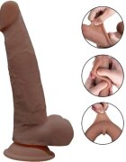 Mokko Toys Dildo Grey Sliding&Bendable TPE Strat Dublu Caramel 22 cm