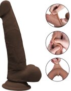 Mokko Toys Dildo Grey Sliding&Bendable TPE Strat Dublu Maro 22 cm