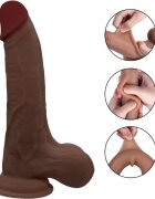 Mokko Toys Dildo Pablo Sliding&Bendable TPE Strat Dublu Maro 22.5 cm